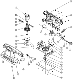 Default Diagram and Parts List for SS1000-B2C Type 1 Black and Decker Sander Polisher